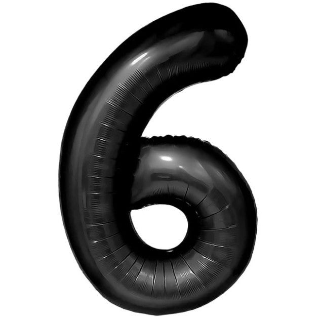 Balon Din Folie Metalizata, Figurina Cifra, Tema Aniversare 100 Cm, Ambalaj Individual, Pai Inclus, Umflare Cu Aer Sau Heliu, Cifra 6 - vivimall.ro