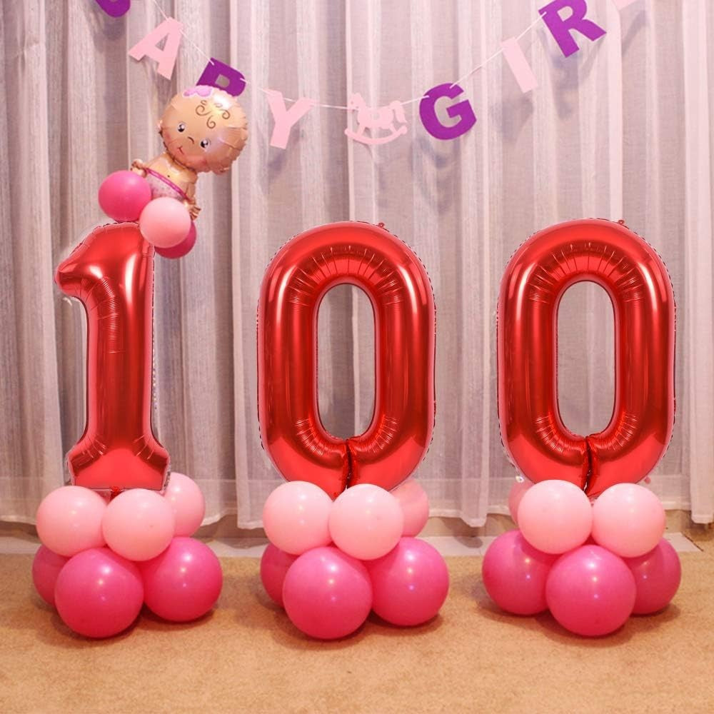 Balon Din Folie Metalizata, Figurina Cifra, Tema Aniversare 100 Cm, Ambalaj Individual, Pai Inclus, Umflare Cu Aer Sau Heliu, Cifra 0