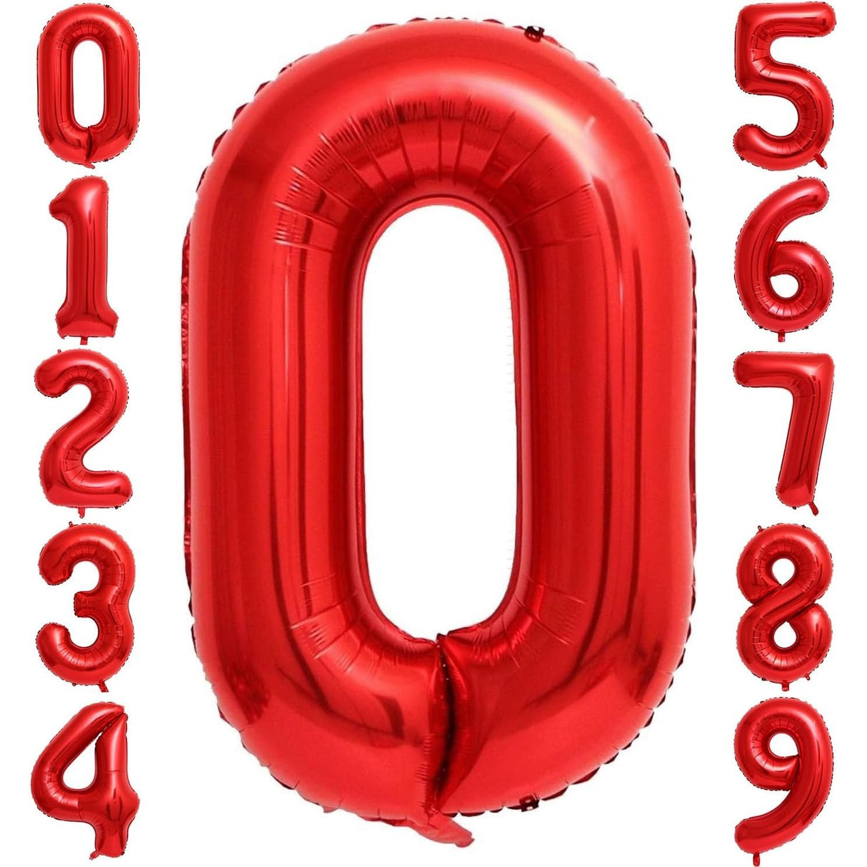 Balon Din Folie Metalizata, Figurina Cifra, Tema Aniversare 100 Cm, Ambalaj Individual, Pai Inclus, Umflare Cu Aer Sau Heliu, Cifra 0