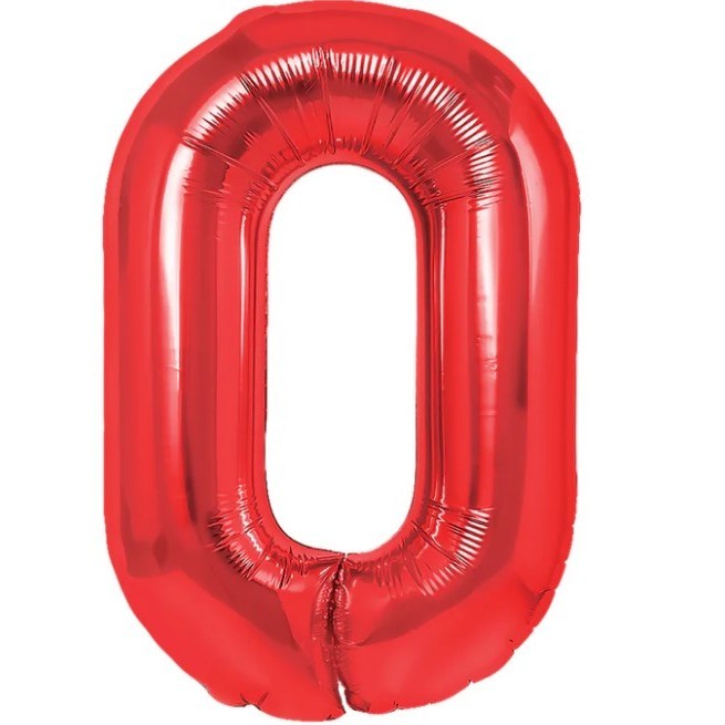 Balon Din Folie Metalizata, Figurina Cifra, Tema Aniversare 100 Cm, Ambalaj Individual, Pai Inclus, Umflare Cu Aer Sau Heliu, Cifra 0 - vivimall.ro