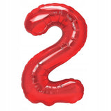 Balon Din Folie Metalizata, Figurina Cifra, Tema Aniversare 100 Cm, Ambalaj Individual, Pai Inclus, Umflare Cu Aer Sau Heliu, Cifra 2 - vivimall.ro