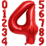 Balon Din Folie Metalizata, Figurina Cifra, Tema Aniversare 100 Cm, Ambalaj Individual, Pai Inclus, Umflare Cu Aer Sau Heliu, Cifra 4