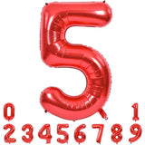 Balon Din Folie Metalizata, Figurina Cifra, Tema Aniversare 100 Cm, Ambalaj Individual, Pai Inclus, Umflare Cu Aer Sau Heliu, Cifra 5
