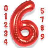 Balon Din Folie Metalizata, Figurina Cifra, Tema Aniversare 100 Cm, Ambalaj Individual, Pai Inclus, Umflare Cu Aer Sau Heliu, Cifra 6