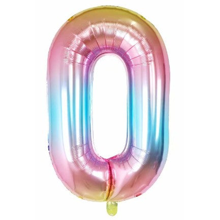 Balon Din Folie Metalizata, Figurina Cifra, Tema Aniversare 40 Cm, Ambalaj Individual, Pai Inclus, Umflare Cu Aer Sau Heliu, Cifra 0