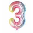 Balon Din Folie Metalizata Figurina Cifra Gradient, Tema Aniversare 40 Cm, Ambalaj Individual, Pai Inclus, Umflare Cu Aer Sau Heliu, Cifra 3 - vivimall.ro