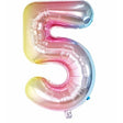 Balon Din Folie Metalizata Figurina Cifra, Tema Aniversare 40 Cm, Ambalaj Individual, Pai Inclus, Umflare Cu Aer Sau Heliu, Cifra 5 - vivimall.ro