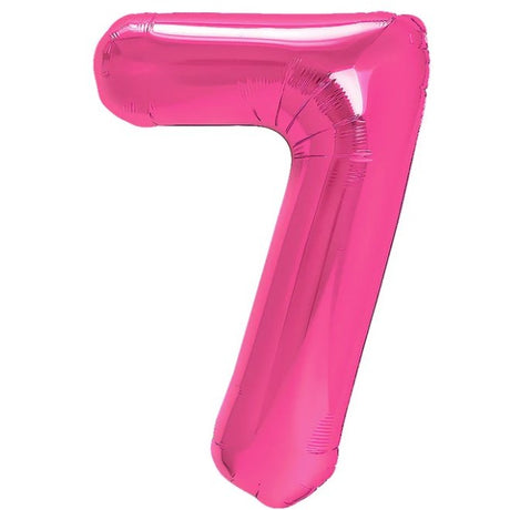 Balon Din Folie Metalizata Figurina Cifra, Tema Aniversare 40 Cm, Ambalaj Individual, Pai Inclus, Umflare Cu Aer Sau Heliu, Cifra 7 - vivimall.ro