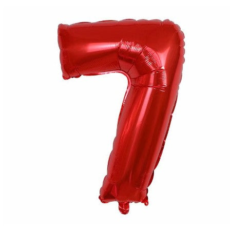 Balon Din Folie Metalizata, Figurina Cifra, Tema Aniversare 80 Cm, Ambalaj Individual, Pai Inclus, Umflare Cu Aer Sau Heliu, Cifra 7 - vivimall.ro