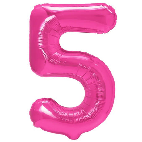 Balon Din Folie Metalizata, Figurina Cifra, Tema Aniversare 80 Cm, Ambalaj Individual, Pai Inclus, Umflare Cu Aer Sau Heliu, Cifra 5