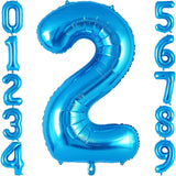 Balon Din Folie Metalizata, Figurina Cifra, Tema Aniversare 100 Cm, Ambalaj Individual, Pai Inclus, Umflare Cu Aer Sau Heliu, Cifra 2 - vivimall.ro