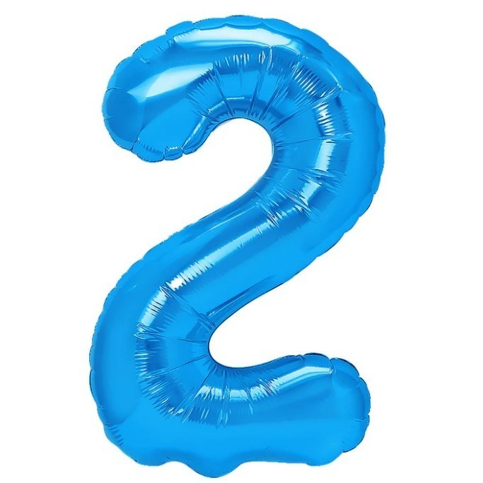 Balon Din Folie Metalizata, Figurina Cifra, Tema Aniversare 100 Cm, Ambalaj Individual, Pai Inclus, Umflare Cu Aer Sau Heliu, Cifra 2 - vivimall.ro