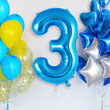 Balon Din Folie Metalizata, Figurina Cifra, Tema Aniversare 100 Cm, Ambalaj Individual, Pai Inclus, Umflare Cu Aer Sau Heliu, Cifra 3 - vivimall.ro