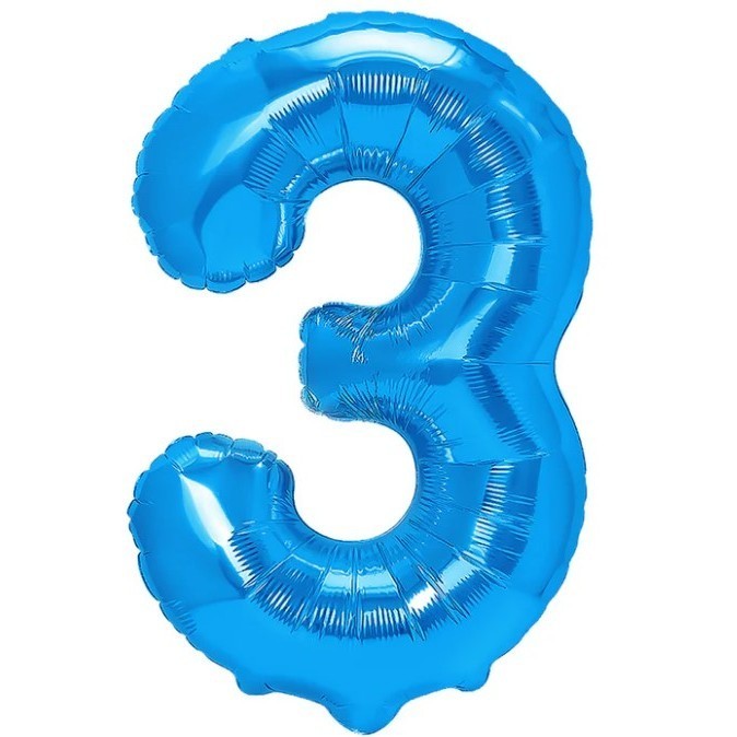 Balon Din Folie Metalizata, Figurina Cifra, Tema Aniversare 100 Cm, Ambalaj Individual, Pai Inclus, Umflare Cu Aer Sau Heliu, Cifra 3 - vivimall.ro