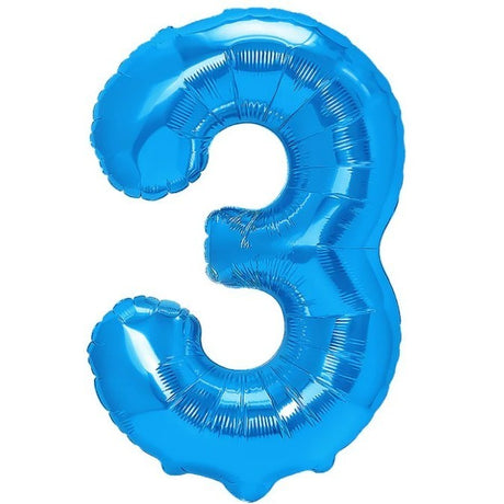 Balon Din Folie Metalizata, Figurina Cifra, Tema Aniversare 100 Cm, Ambalaj Individual, Pai Inclus, Umflare Cu Aer Sau Heliu, Cifra 3 - vivimall.ro