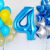 Balon Din Folie Metalizata, Figurina Cifra, Tema Aniversare 100 Cm, Ambalaj Individual, Pai Inclus, Umflare Cu Aer Sau Heliu, Cifra 4 - vivimall.ro