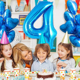 Balon Din Folie Metalizata, Figurina Cifra, Tema Aniversare 100 Cm, Ambalaj Individual, Pai Inclus, Umflare Cu Aer Sau Heliu, Cifra 4 - vivimall.ro