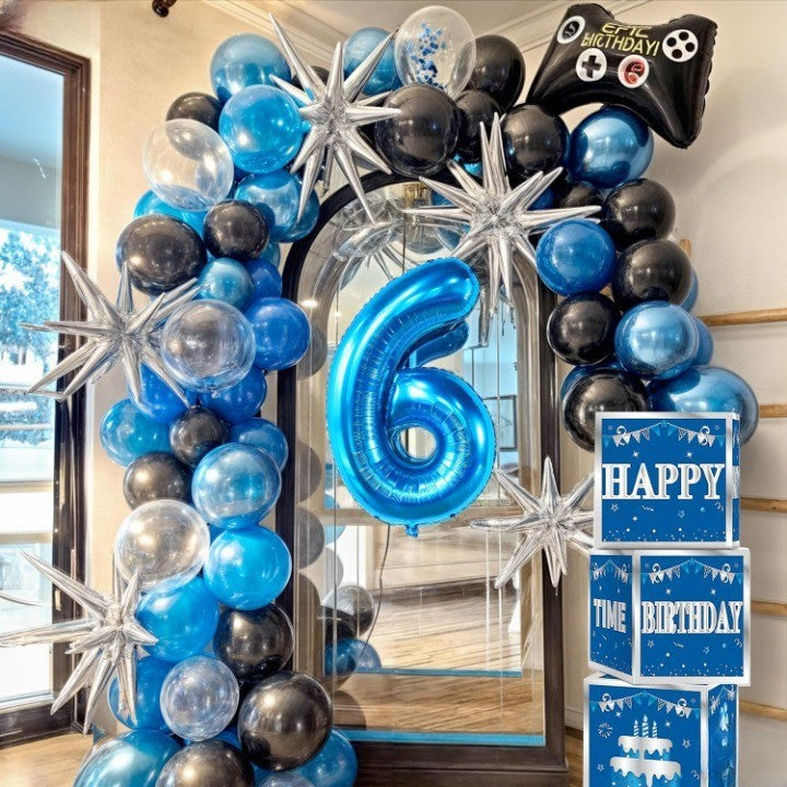 Balon Din Folie Metalizata, Figurina Cifra, Tema Aniversare 100 Cm, Ambalaj Individual, Pai Inclus, Umflare Cu Aer Sau Heliu, Cifra 6