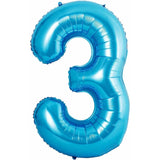 Balon Din Folie Metalizata Figurina Cifra Si Coroana, Tema Aniversare 100 Cm, Ambalaj Individual, Pai Inclus, Umflare Cu Aer Sau Heliu, Cifra 3 - vivimall.ro