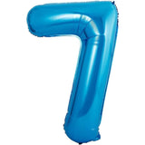 Balon Din Folie Metalizata Figurina Cifra Si Coroana, Tema Aniversare 100 Cm, Ambalaj Individual, Pai Inclus, Umflare Cu Aer Sau Heliu, Cifra 7 - vivimall.ro