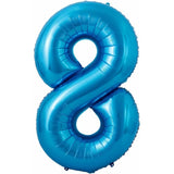 Balon Din Folie Metalizata Figurina Cifra Si Coroana, Tema Aniversare 100 Cm, Ambalaj Individual, Pai Inclus, Umflare Cu Aer Sau Heliu, Cifra 8 - vivimall.ro