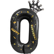 Balon Din Folie Metalizata Figurina Cifra Si Coroana, Scris Happy Birthday, Tema Aniversare 100 Cm, Ambalaj Individual, Pai Inclus, Umflare Cu Aer Sau Heliu, Cifra 0 - vivimall.ro