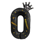 Balon Din Folie Metalizata Figurina Cifra Si Coroana, Scris Happy Birthday, Tema Aniversare 100 Cm, Ambalaj Individual, Pai Inclus, Umflare Cu Aer Sau Heliu, Cifra 0 - vivimall.ro