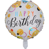 Balon Din Folie Metalizata, Figurine, Happy Birthday, Tematica Aniversare, 45 Cm, Ambalaj Individual, Pai Inclus, Umflare Cu Aer Sau Heliu - vivimall.ro