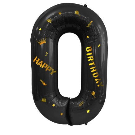 Balon Din Folie Metalizata Figurina Cifra, Scris Happy Birthday, Tema Aniversare 100 Cm, Ambalaj Individual, Pai Inclus, Umflare Cu Aer Sau Heliu, Cifra 0 - vivimall.ro