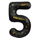 Balon Din Folie Metalizata Figurina Cifra, Scris Happy Birthday, Tema Aniversare 100 Cm, Ambalaj Individual, Pai Inclus, Umflare Cu Aer Sau Heliu, Cifra 5 - vivimall.ro