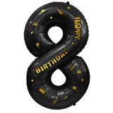 Balon Din Folie Metalizata Figurina Cifra, Scris Happy Birthday, Tema Aniversare 100 Cm, Ambalaj Individual, Pai Inclus, Umflare Cu Aer Sau Heliu, Cifra 8 - vivimall.ro