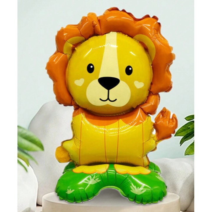 Balon Din Folie Metalizata, Mini Figurine Animalute, Tematica Aniversare, Ambalaj Individual, Pai Inclus, Umflare Cu Aer Sau Heliu