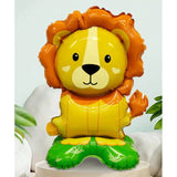 Balon Din Folie Metalizata, Mini Figurine Animalute, Tematica Aniversare, Ambalaj Individual, Pai Inclus, Umflare Cu Aer Sau Heliu