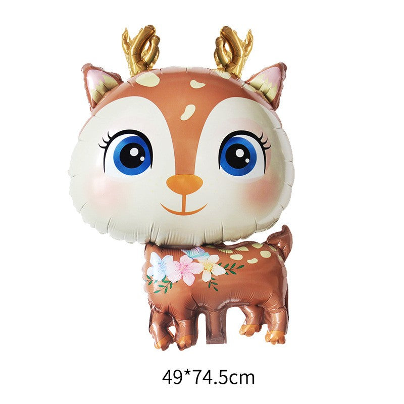 Balon Din Folie Metalizata, Mini Figurine, Model Cerb, Tematica Aniversare, Ambalaj Individual, Pai Inclus, Umflare Cu Aer Sau Heliu,