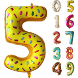 Balon Din Folie Metalizata Figurina Cifra, Imprimeu Gogosi, Tema Aniversare 100 Cm, Ambalaj Individual, Pai Inclus, Umflare Cu Aer Sau Heliu, Cifra 5 - vivimall.ro