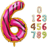 Balon Din Folie Metalizata Figurina Cifra, Imprimeu Gogosi, Tema Aniversare 100 Cm, Ambalaj Individual, Pai Inclus, Umflare Cu Aer Sau Heliu, Cifra 6 - vivimall.ro