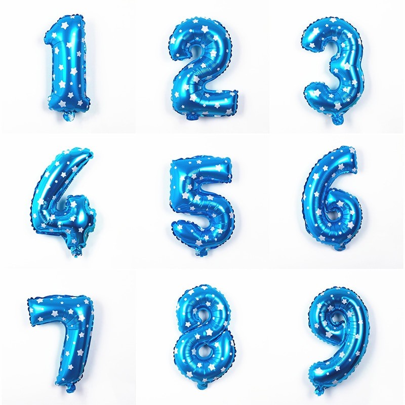 Balon Din Folie Metalizata Figurina Cifra, Imprimeu Stele, Tema Aniversare 80 Cm, Ambalaj Individual, Pai Inclus, Umflare Cu Aer Sau Heliu, Cifra 7 - vivimall.ro