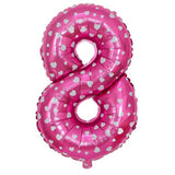 Balon Din Folie Metalizata Figurina Cifra, Imprimeu Inimi, Tema Aniversare 80 Cm, Ambalaj Individual, Pai Inclus, Umflare Cu Aer Sau Heliu, Cifra 8 - vivimall.ro