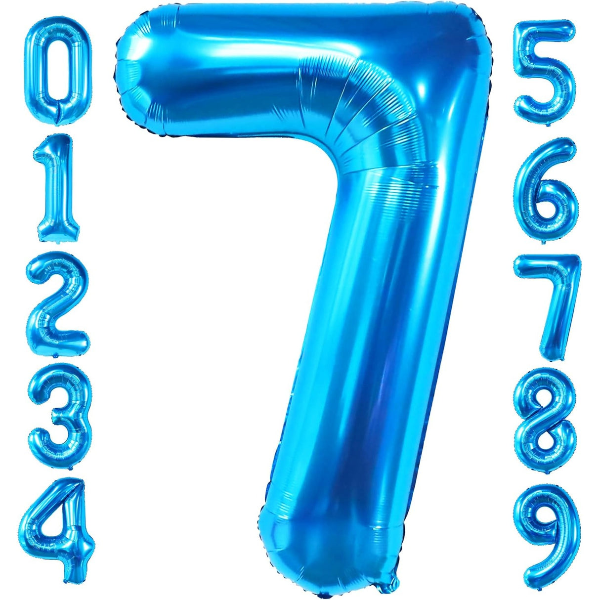 Balon Din Folie Metalizata Figurina Cifra, Tema Aniversare 40 Cm, Ambalaj Individual, Pai Inclus, Umflare Cu Aer Sau Heliu, Cifra 7