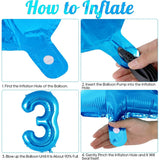 Balon Din Folie Metalizata Figurina Cifra, Tema Aniversare 40 Cm, Ambalaj Individual, Pai Inclus, Umflare Cu Aer Sau Heliu, Cifra 3