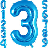 Balon Din Folie Metalizata Figurina Cifra, Tema Aniversare 40 Cm, Ambalaj Individual, Pai Inclus, Umflare Cu Aer Sau Heliu, Cifra 3