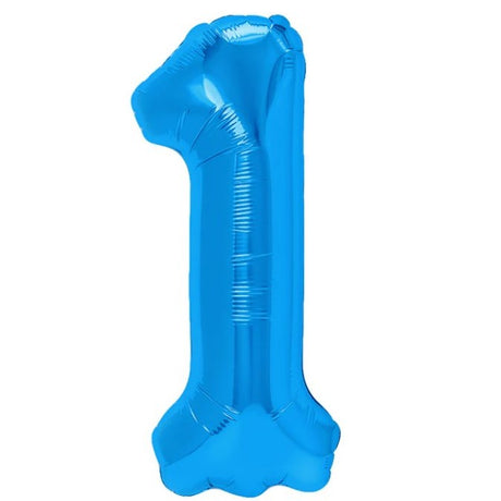 Balon Din Folie Metalizata, Figurina Cifra, Tema Aniversare 40 Cm, Ambalaj Individual, Pai Inclus, Umflare Cu Aer Sau Heliu, Cifra 1 - vivimall.ro
