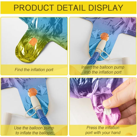 Balon din Folie Metalizata Vivimall, Figurina Cifra, Tema Aniversare 40 cm, Ambalaj Individual, Pai inclus, Umflare cu Aer sau Heliu, Multicolor, Cifra 5