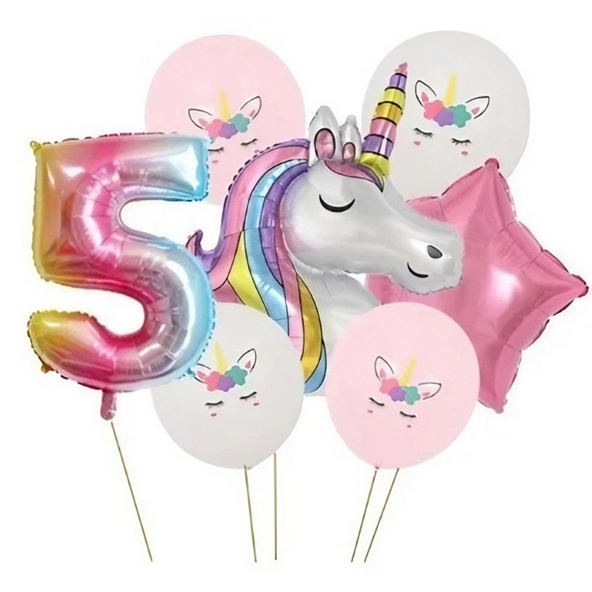 Balon Din Folie Metalizata Figurina Cifra, Tema Aniversare 40 Cm, Ambalaj Individual, Pai Inclus, Umflare Cu Aer Sau Heliu, Cifra 5