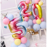 Balon Din Folie Metalizata Figurina Cifra, Tema Aniversare 40 Cm, Ambalaj Individual, Pai Inclus, Umflare Cu Aer Sau Heliu, Cifra 5