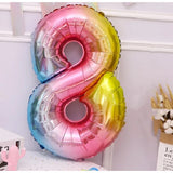 Balon Din Folie Metalizata Figurina Cifra, Tema Aniversare 40 Cm, Ambalaj Individual, Pai Inclus, Umflare Cu Aer Sau Heliu, Cifra 8
