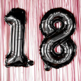 Balon Din Folie Metalizata Figurina Cifra, Tema Aniversare 40 Cm, Ambalaj Individual, Pai Inclus, Umflare Cu Aer Sau Heliu, Cifra 8 - vivimall.ro