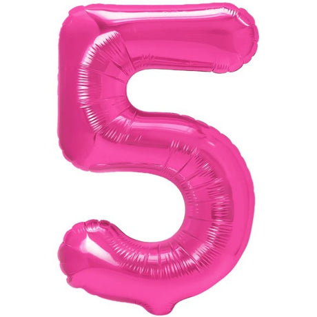 Balon Din Folie Metalizata Figurina Cifra, Tema Aniversare 40 Cm, Ambalaj Individual, Pai Inclus, Umflare Cu Aer Sau Heliu, Cifra 5 - vivimall.ro