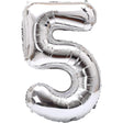 Balon Din Folie Metalizata Figurina Cifra, Tema Aniversare 40 Cm, Ambalaj Individual, Pai Inclus, Umflare Cu Aer Sau Heliu, Cifra 5 - vivimall.ro
