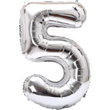 Balon Din Folie Metalizata Figurina Cifra, Tema Aniversare 40 Cm, Ambalaj Individual, Pai Inclus, Umflare Cu Aer Sau Heliu, Cifra 5 - vivimall.ro